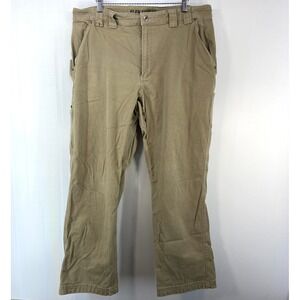 Duluth Trading Flex Fire Hose Relaxed Fit Carpenter Pants Khaki Tan Mens 40x32